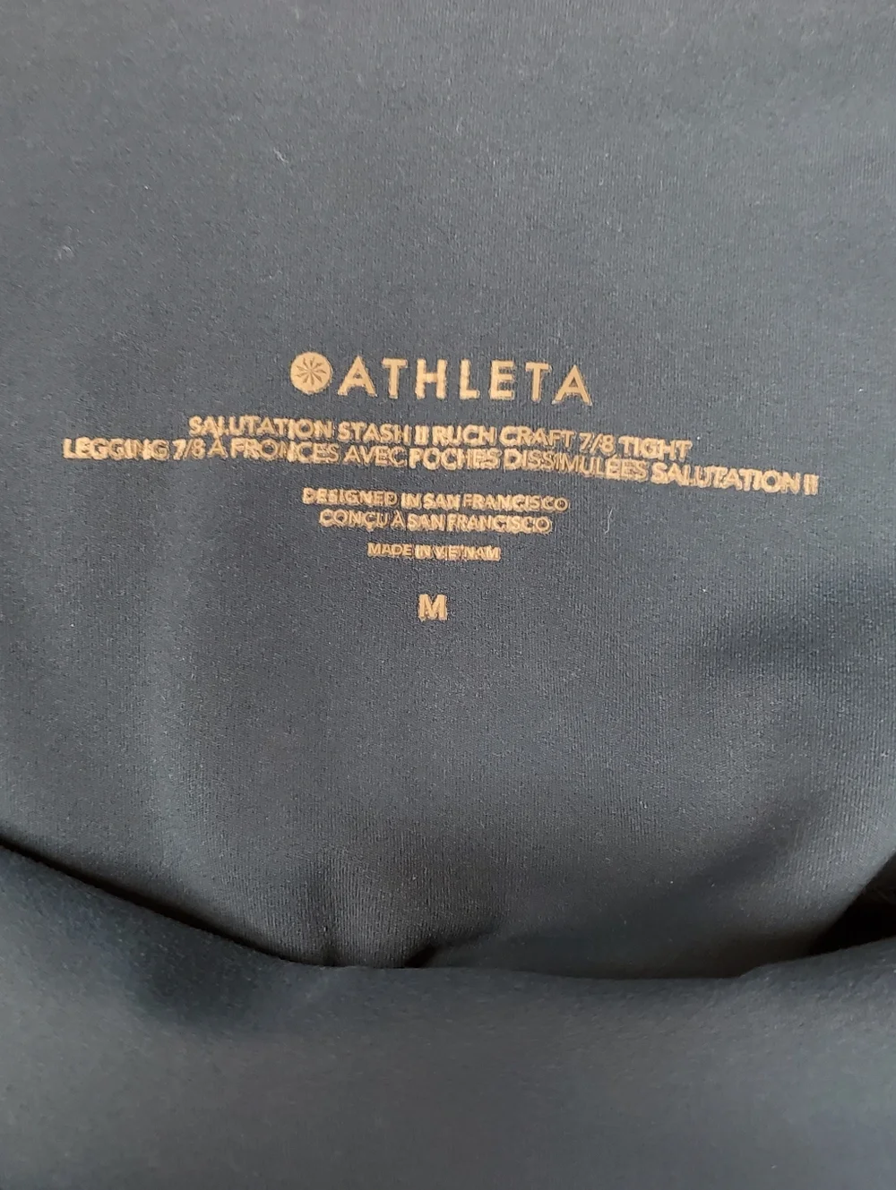 Athleta Salutation Stash II 7/8 Leggings Blue Medium High Rise Pockets - Picture 2 of 7